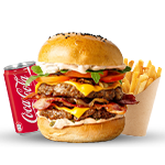 Cheese Stuffed Pattie Burger Meal 